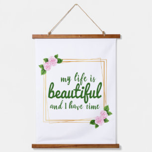 positive affirmations for work and life acceptance hanging tapestry