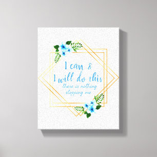 positive affirmations for work and self love canvas print