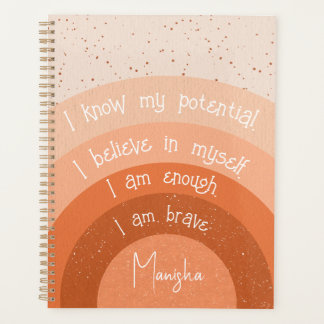 Positive affirmations in retro style  rainbow   planner
