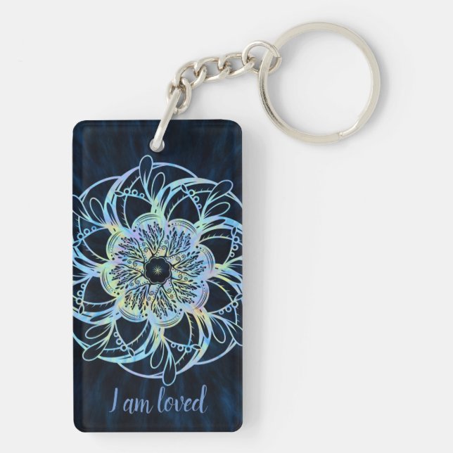 Positive Affirmations Mandala Key Ring (Back)