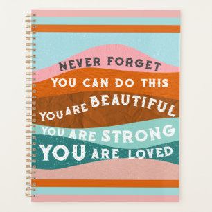 Positive affirmations messages in Retro style Planner