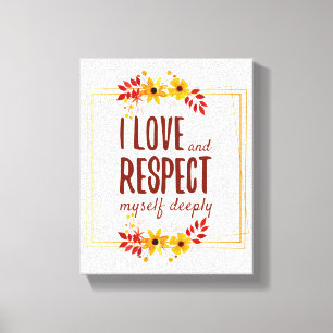 positive affirmations of love and life acceptance canvas print