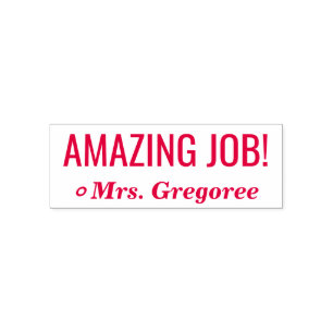 Positive "AMAZING JOB!" Marking Rubber Stamp