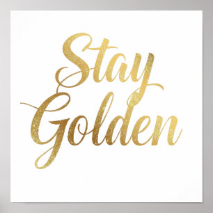 Positive and Glamourous Golden Typography Poster