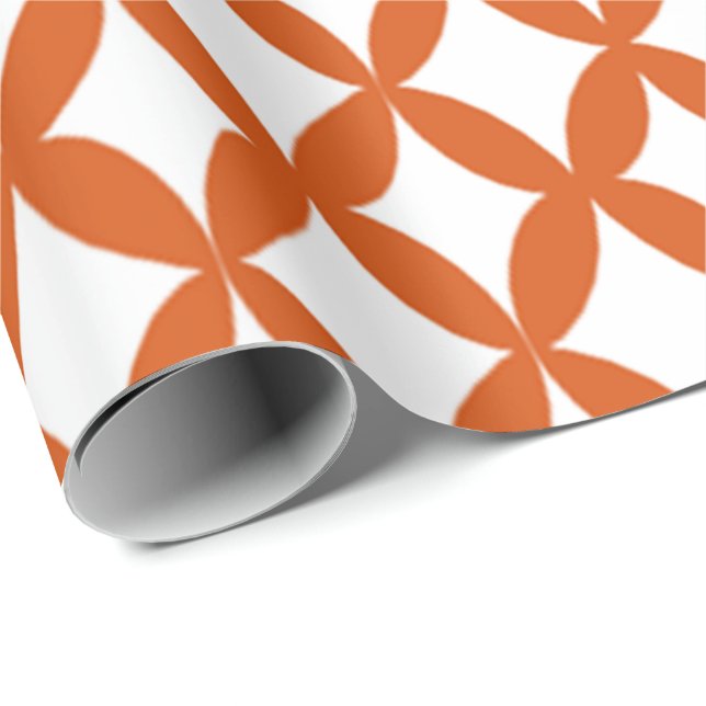 Positive and Negative Space Burnt Orange  Wrapping Paper (Roll Corner)