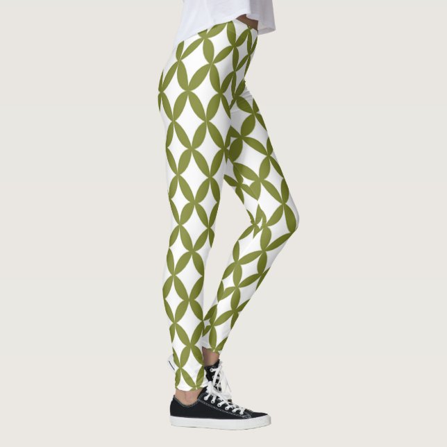 Positive and Negative Space Olive Green  Leggings (Right)