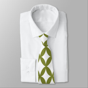 Positive and Negative Space Olive Green Tie