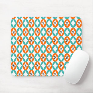 Positive and Negative Space - Orange and Teal Mouse Pad