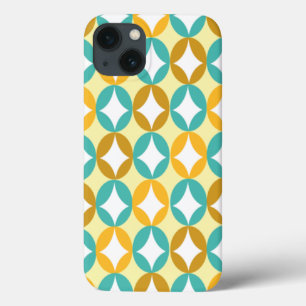 Positive and Negative Space - Turquoise and Yellow iPhone 13 Case