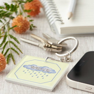 Positive Arabic Saying Blue Rain Cloud Keyring