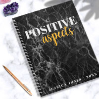 Positive Aspects Chic Name Black Marble Gratitude