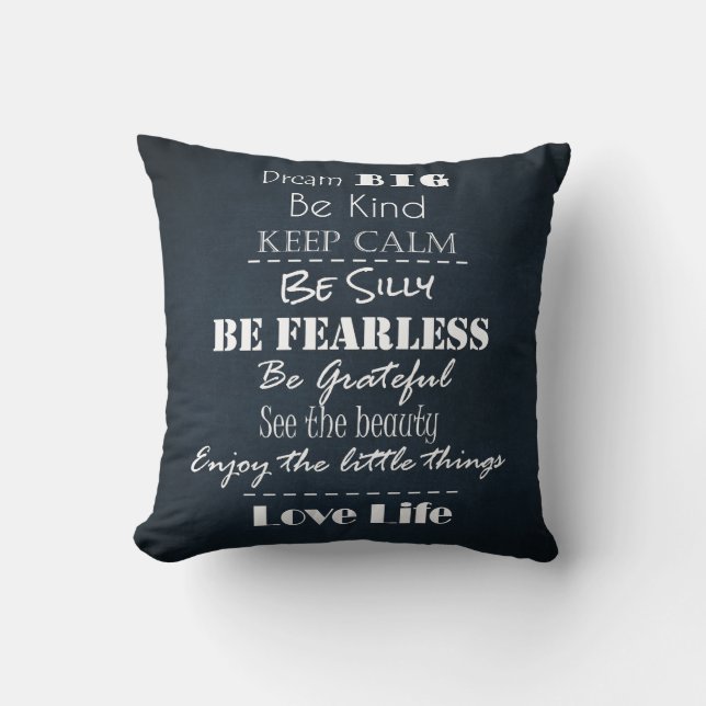 Positive Attitude Affirmations Quotes Cushion (Front)