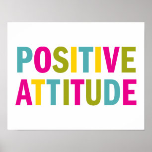 Positive Attitude in bright colours Poster