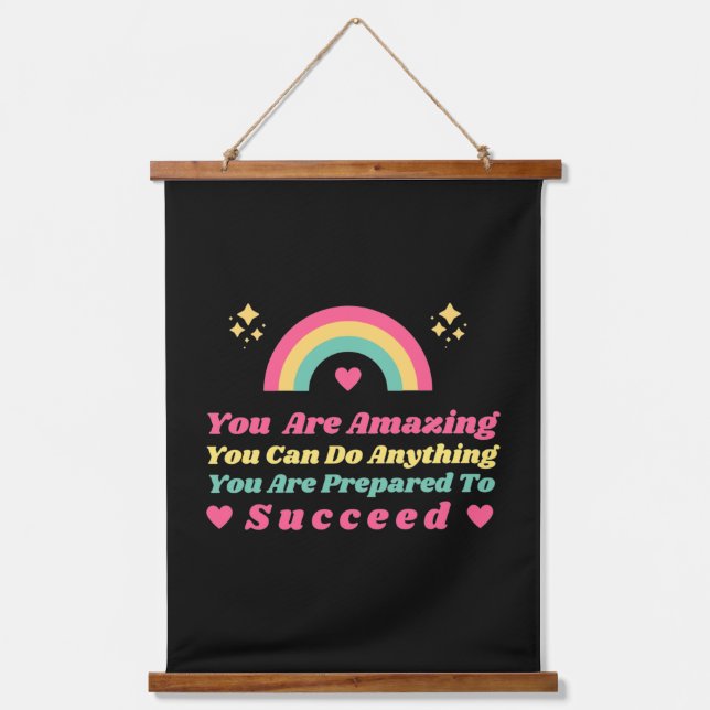 positive attitude inspirational vibes quotes  hanging tapestry (Front)