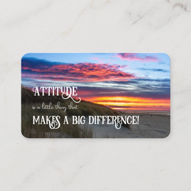 Positive attitude motivational quote life coaching business card (Front)