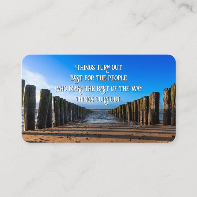 Positive attitude motivational quote life coaching business card (Front)