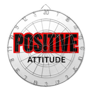 Positive Attitude Motivational Typography T-Shirt Dartboard