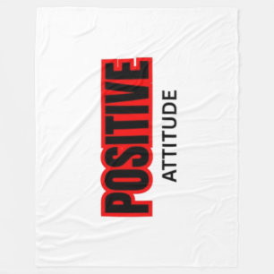 Positive Attitude Motivational Typography T-Shirt Fleece Blanket