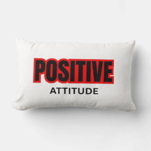 Positive Attitude Motivational Typography T-Shirt Lumbar Cushion
