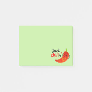 Positive Chilli Pepper Pun - Just Chilin Post-it Notes
