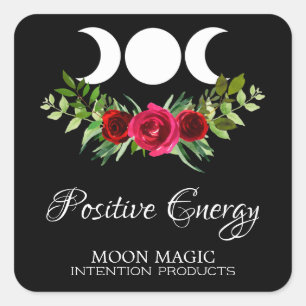 Positive Energy Crystal Candle Labels