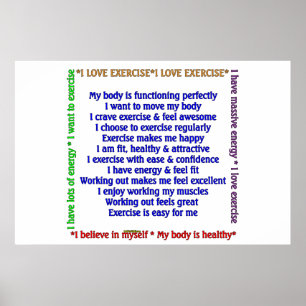 Positive Exercise Affirmations Poster