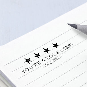 Positive Feedback You're A Rock Star Teacher Self-inking Stamp