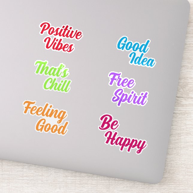 Positive Fun Colourful Retro Typography (Detail)