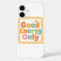 Positive "Good Energy Only" Checkered Frame
