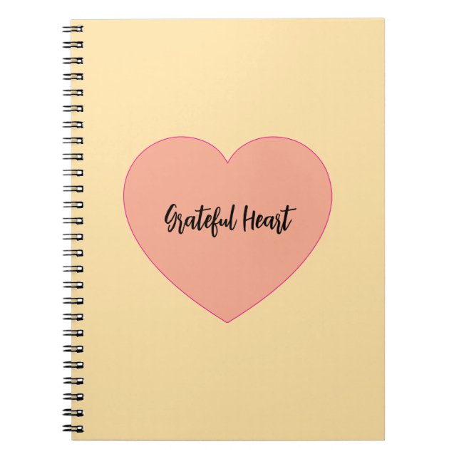 Positive Grateful Heart Quote Design Notebook (Front)