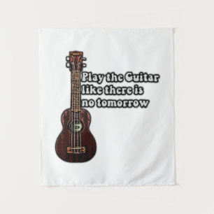 positive guitar quote for guitar lovers tapestry