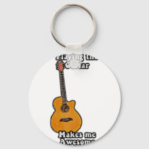 positive guitar quote for guitar players key ring