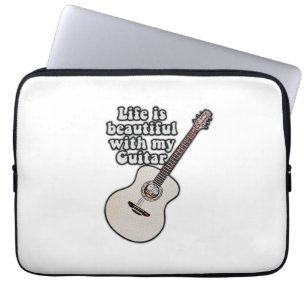 positive guitar sayings for guitar players laptop sleeve