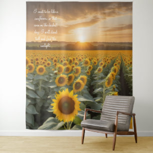 Positive hopeful Sunflowers Sunrise Tapestry