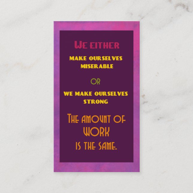 Positive Inspirational Quote about Life Business Card (Front)