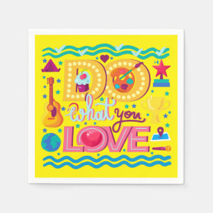 Positive inspirational quote vibrant summer yellow napkin