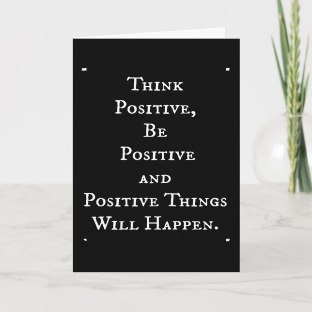 POSITIVE LIFE MOTIVATIONAL QUOTES THINK ACT MOTTO CARD (Front)