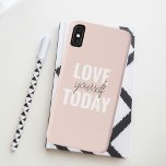 Positive Love Yourself Today Pastel Pink Quote  Case-Mate iPhone Case<br><div class="desc">Positive Love Yourself Today Pastel Pink Quote</div>