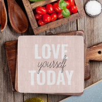 Positive Love Yourself Today Pastel Pink Quote