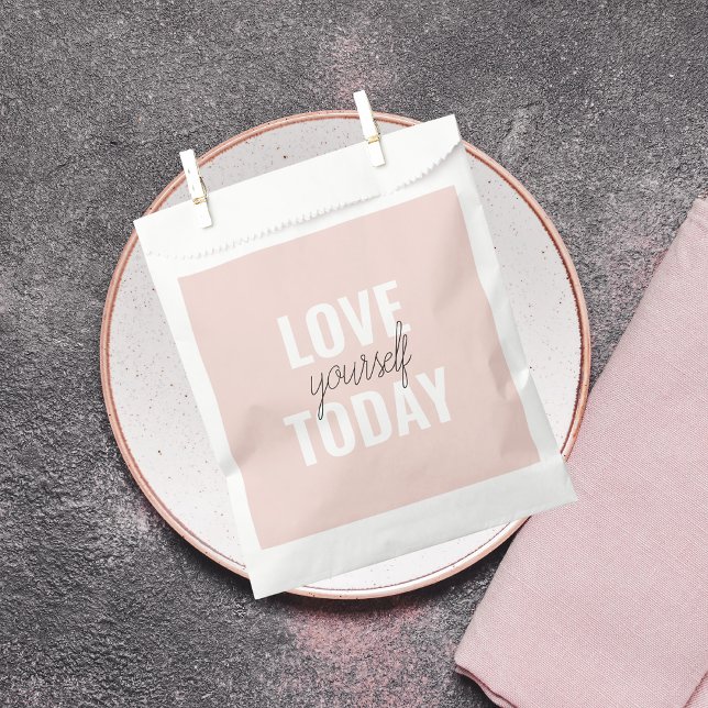  Positive Love Yourself Today Pastel Pink Quote  Favour Bags (Creator Uploaded)