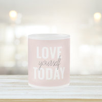 Positive Love Yourself Today Pastel Pink Quote