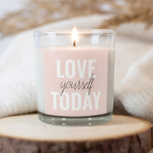 Positive Love Yourself Today Pastel Pink Quote Square Sticker