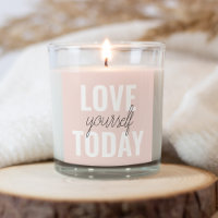 Positive Love Yourself Today Pastel Pink Quote
