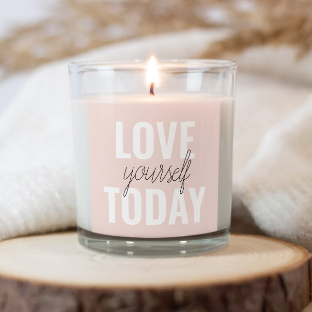 Positive Love Yourself Today Pastel Pink Quote Square Sticker (Creator Uploaded)