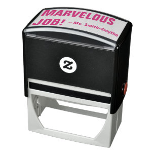 Positive "MARVELOUS JOB!" + Custom Tutor Name Self-inking Stamp