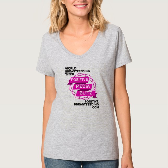Positive Media Blitz V Neck Tee (Front)