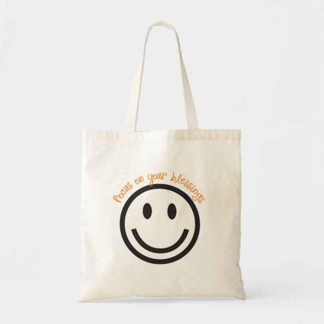 Positive Message Bag-Focus on Your Blessings! Tote Bag (Front)