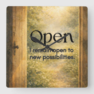 Positive Mindset Gift Square Wall Clock
