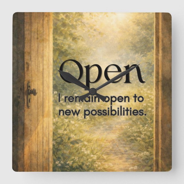 Positive Mindset Gift Square Wall Clock (Front)
