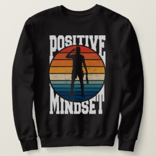 Positive Mindset Tennis Player Retro Sunset Sweatshirt